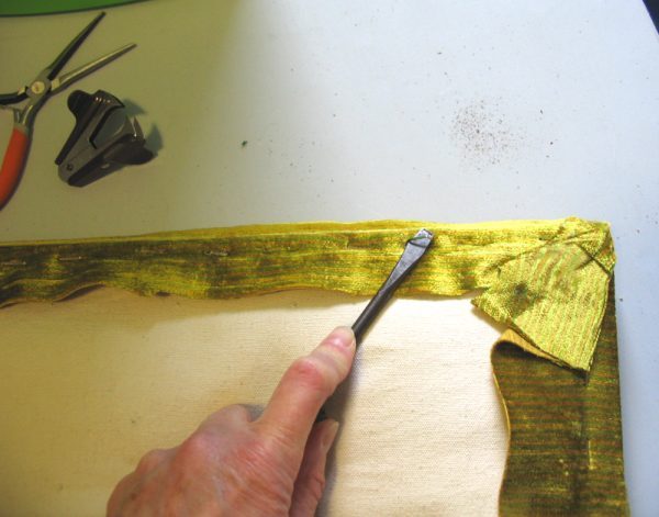 removing the fabric from the seat